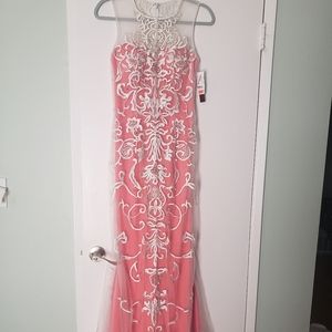 Embroidered pearl sequin embellished dress